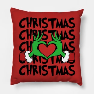 Grinch loves Christmas Pillow