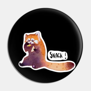 Red Panda munchies on apple Pin