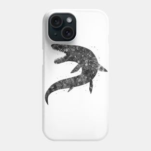 Mosasaur dinosaur black and white Phone Case