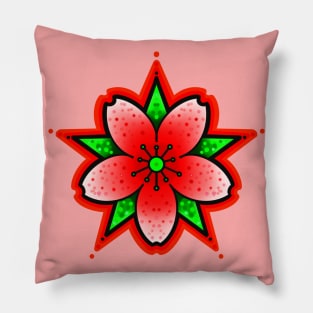 red cherry blossom Pillow