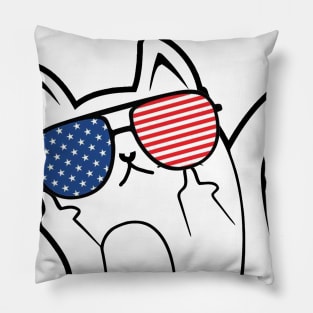 Fluff You You Fluffin' Fluff Cat American Flag Funny Pillow