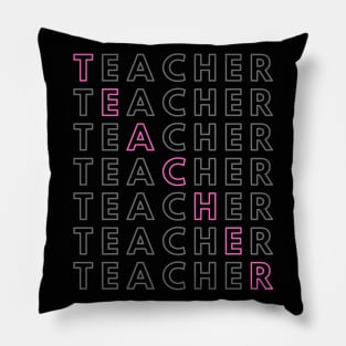 Teacher Grid Word Art Pillow