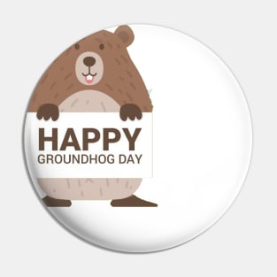 Cute Respect The Groundhog Funny Groundhog Day T-Shirt Pin