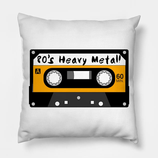 80’s Heavy Metal Tape Pillow by MessageOnApparel