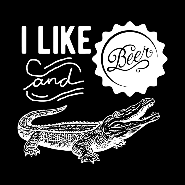 I Like Beer and crocodile t shirts for menwomen  Alligator by JensAllison