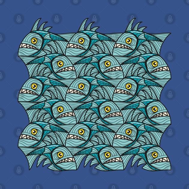 Escher fish pattern II by Maxsomma