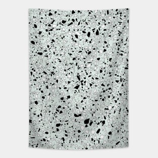 'Speckle Party' Mint Green Black White Dots Speckles Terrazzo Pattern Tapestry