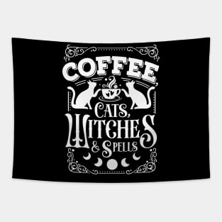 Coffee Cats Witches & Spells Tapestry