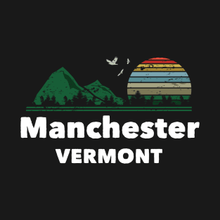 Mountain Sunset Flying Birds Outdoor Manchester Vermont T-Shirt