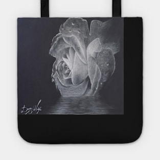 Rose charcoal drawing Tote