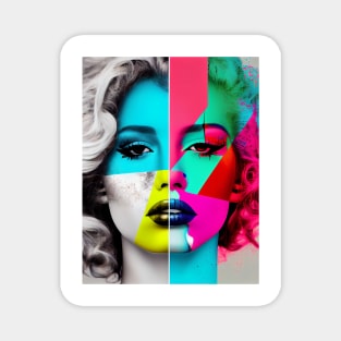 Modern pop art style woman portrait Magnet