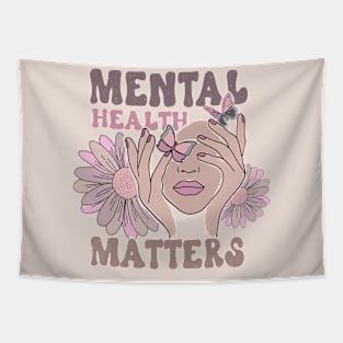 Mental Health Matters Awareness Flowers and Butterflies Tapestry