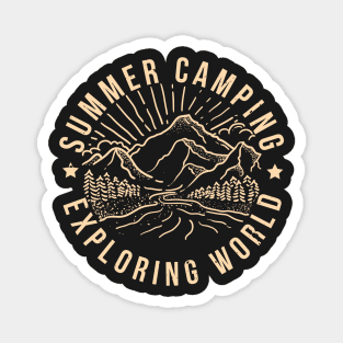 Summer Camping Exploring World Magnet