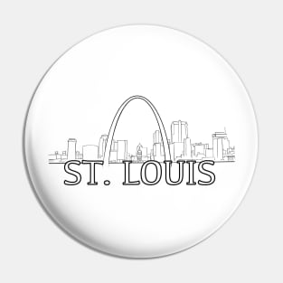 Line drawing of the skyline in St. Louis Missouri Pin