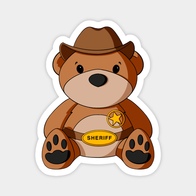 Sheriff Teddy Bear Magnet by Alisha Ober Designs