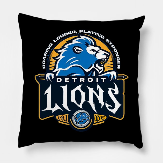 detriot lions pride Pillow by AOAOCreation