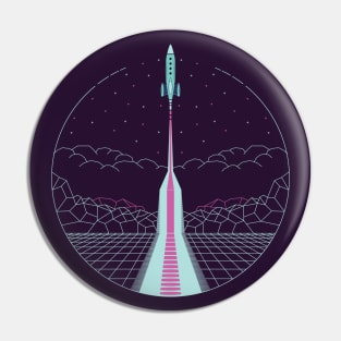 Vaporwave Rocket Launch Pin