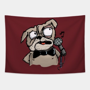 The Pug sings My Way Tapestry