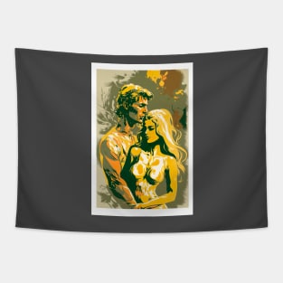 Adam and Eve - An abstract art for this valentines day Tapestry