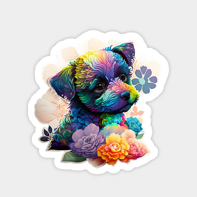 The T-SHIRT WITH PUPPY FROM FLOWERS That Wins Customers Magnet by HappysSpace