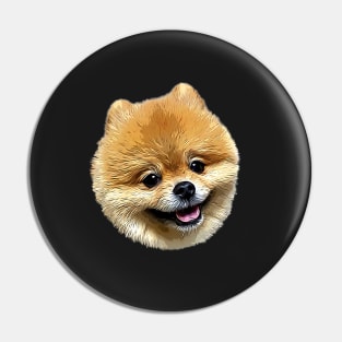 Pomeranian adorable face Pin