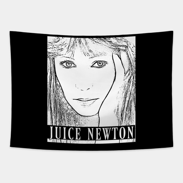 Juice Newton // White retro Tapestry by Degiab