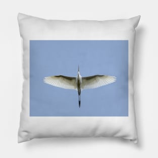 Egret Flyover Pillow