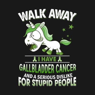 funny gallbladder cancer grumpy unicorn warrior T-Shirt