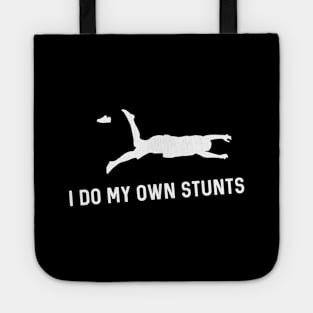 I Do My Own Stunts Track & Field Funny Runner Tote