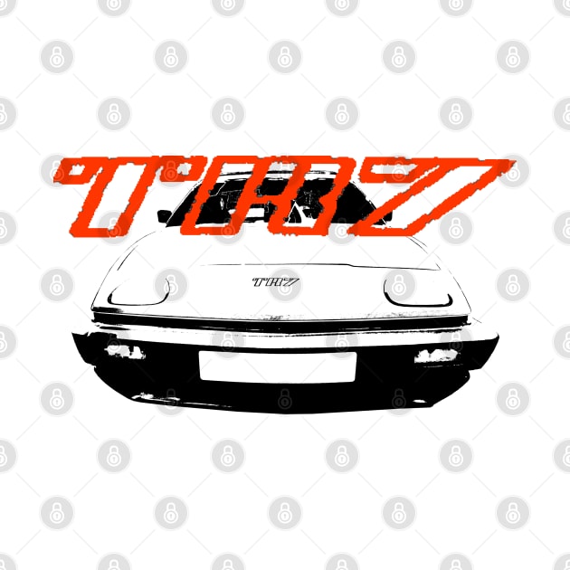 Triumph TR7 British classic car monoblock black and white with logo by soitwouldseem