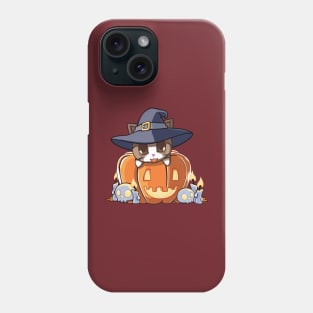 Brown cat in a pumpkin Phone Case