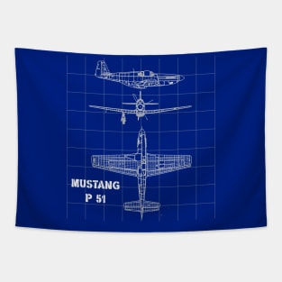 Blueprint Mustang P 51 Tapestry