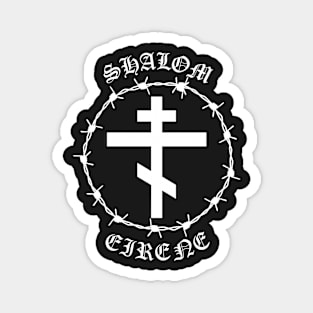 Eastern Orthodox Cross Peace Shalom Eirene Barbed Wire Pocket Magnet