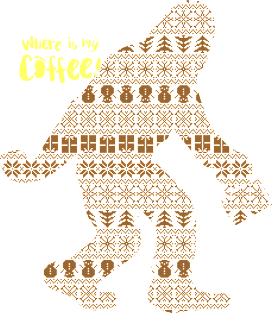 Where is my Coffee - Christmas Yeti / Bigfoot Magnet