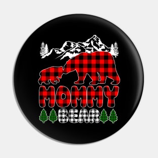 Mommy Bear Christmas Pajama Red Plaid Buffalo Family Gift Pin