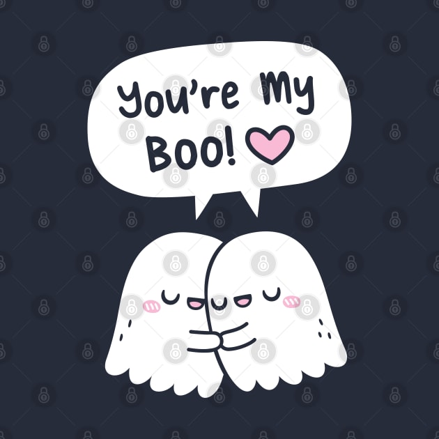 Cute Hugging Ghosts You're My Boo Besties by rustydoodle