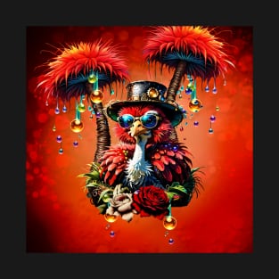 Stunning colorful  steampunk ostrich. T-Shirt