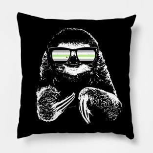 Pride Sloth Agender Flag Sunglasses Pillow