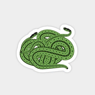 Two Slithering Green Snakes Reptiles Magnet