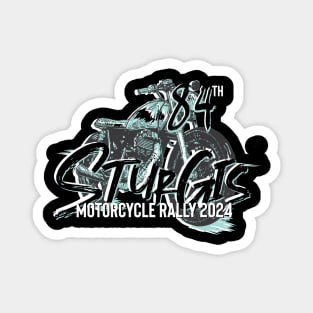 84th Sturgis Motorcycle rally teal and grey 2024 Magnet