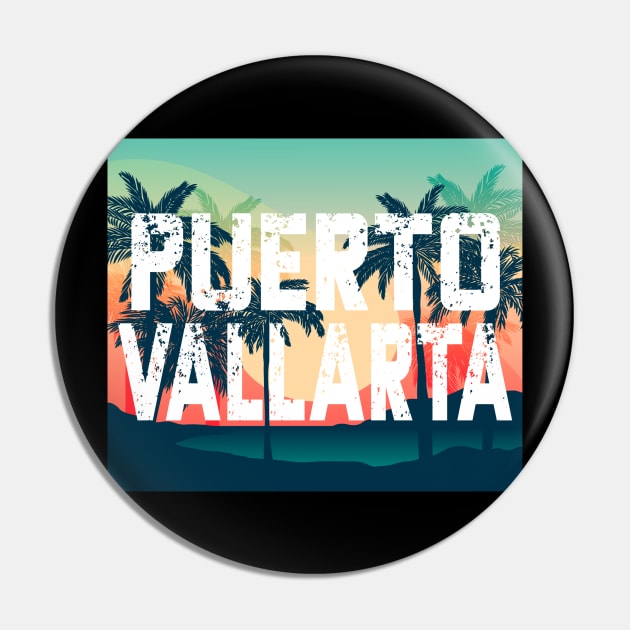 Puerto Vallarta Mexico Palm Tree Vacation Pin by FilsonDesigns