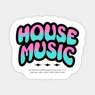 HOUSE MUSIC  - Bubble Outline Two Tone (black/pink/blue) Magnet