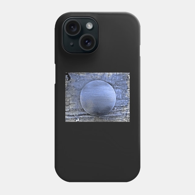 Round Textured "Wooden" Composition In Blue. Blue Dots Pattern. Phone Case by SpieklyArt