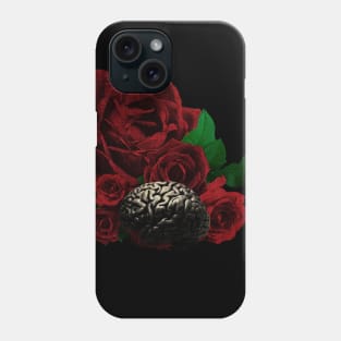 Human anatomy and roses: brain Phone Case