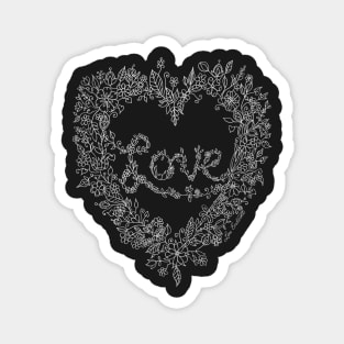 LOVE! (it's white on black) Magnet