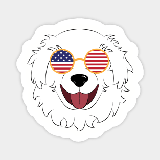 Patriotic Great Pyrenees Magnet