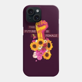 The Future is Female Power Fist Floral Phone Case