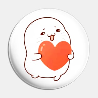 Cute Seal With a Heart Pin