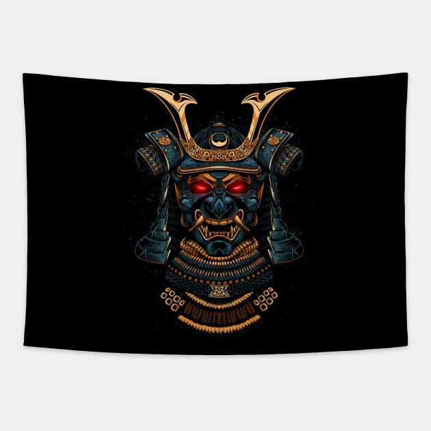 Awesome Samurai Gold Tapestry by albertocubatas