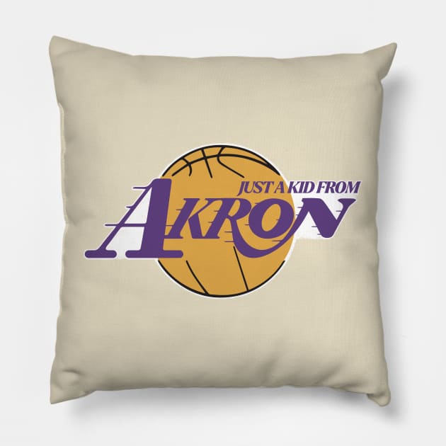 JUST A KID FROM AKRON Pillow by SBSTN